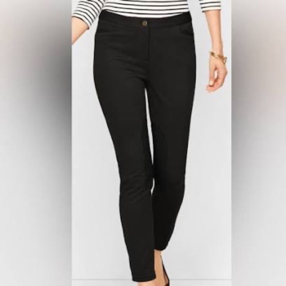 Talbots Dalton Black Riding Pants Knee Patch Size 8